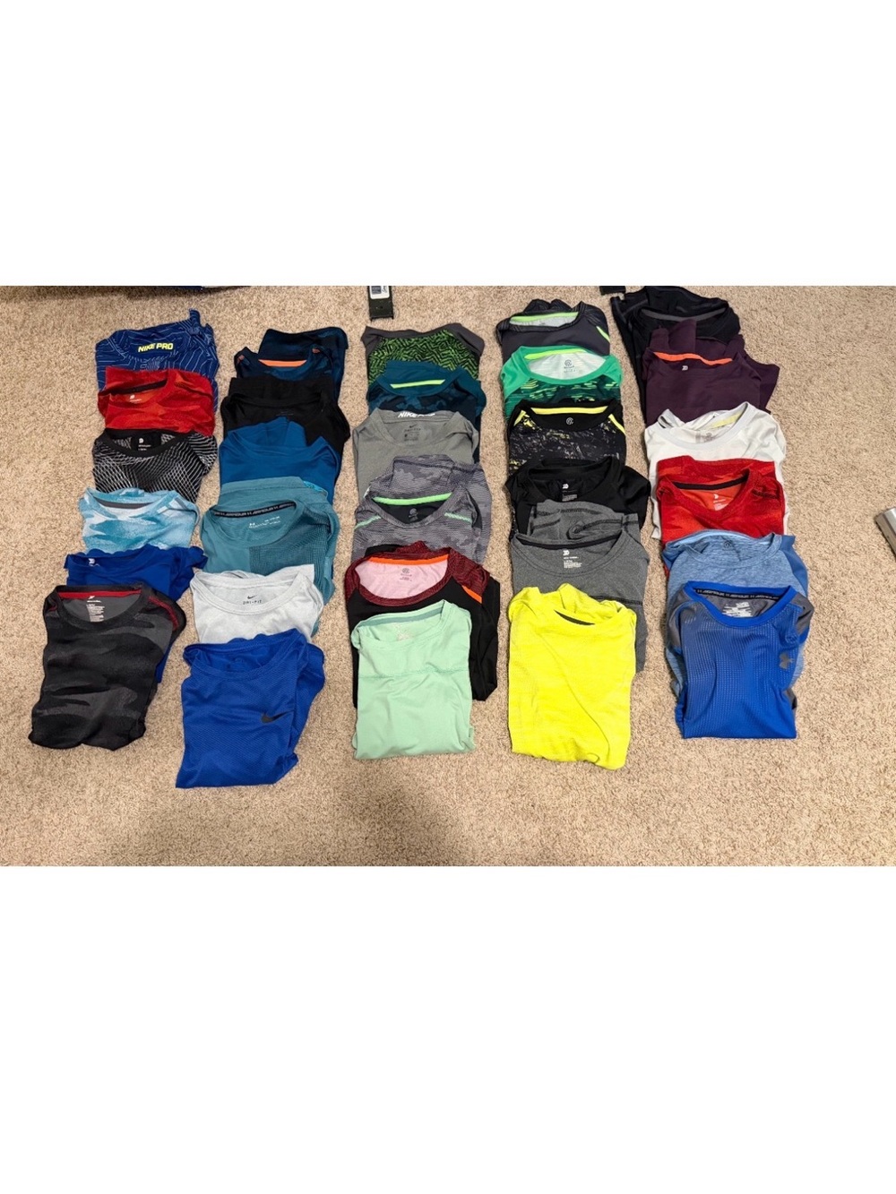 30 pack of Nike Kids Short Sleeve Tees - Blue, Green, Gray, Yellow, Black